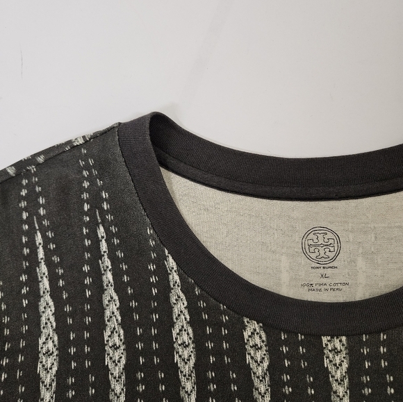 Tory Burch Bologan Knit Aztec Drawstring Dress in Charcoal and White Sz XL - Picture 9 of 10